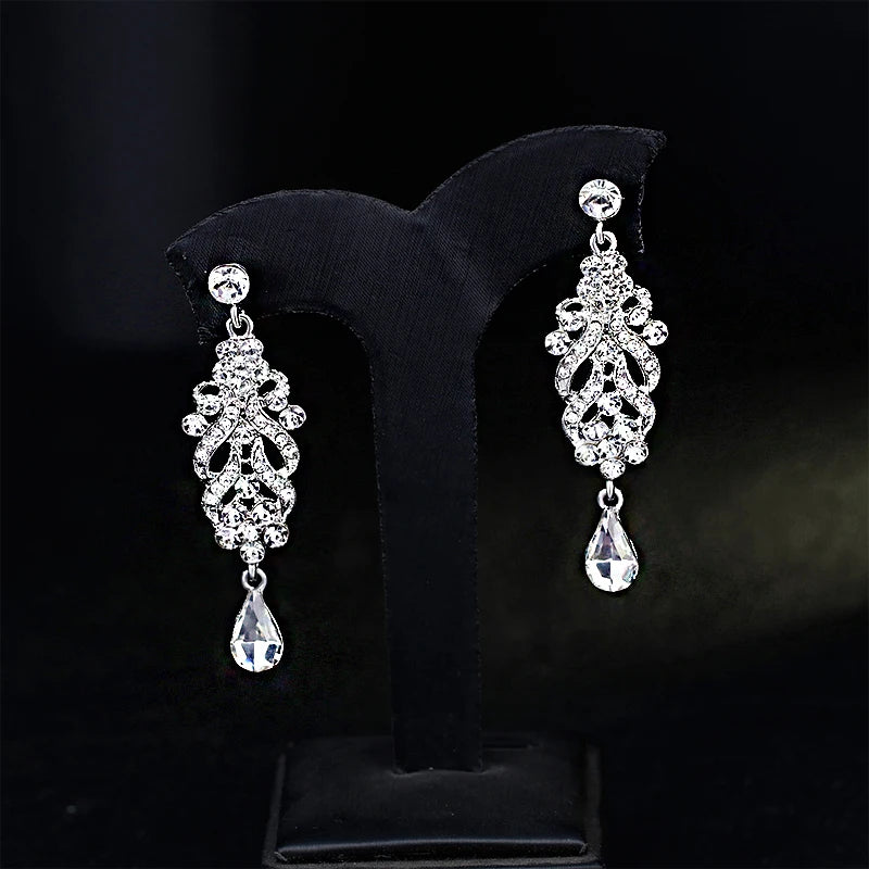 Cubic Zirconia Geometric Drop Tassel Earrings for Women Vintage Party Dangle Earrings