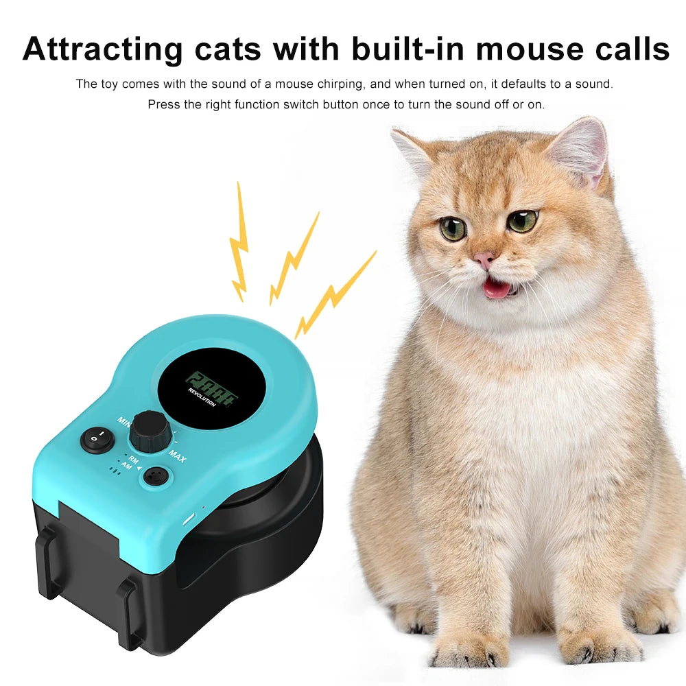 Interactive Cat Wheel Treadmill for Cats Adjustable Speed Indoor Exerciser Simulated Hunting Toy with Remote