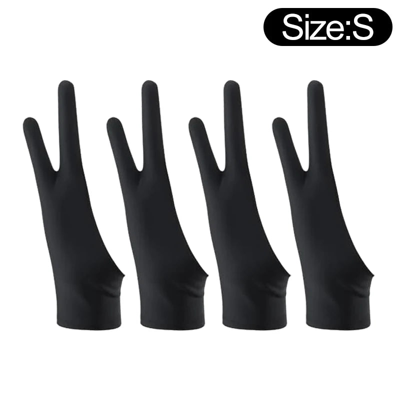 Two-Finger Artist Drawing Glove for Tablet & iPad – Touchscreen Anti-Fouling Ambidextrous Glove, Black
