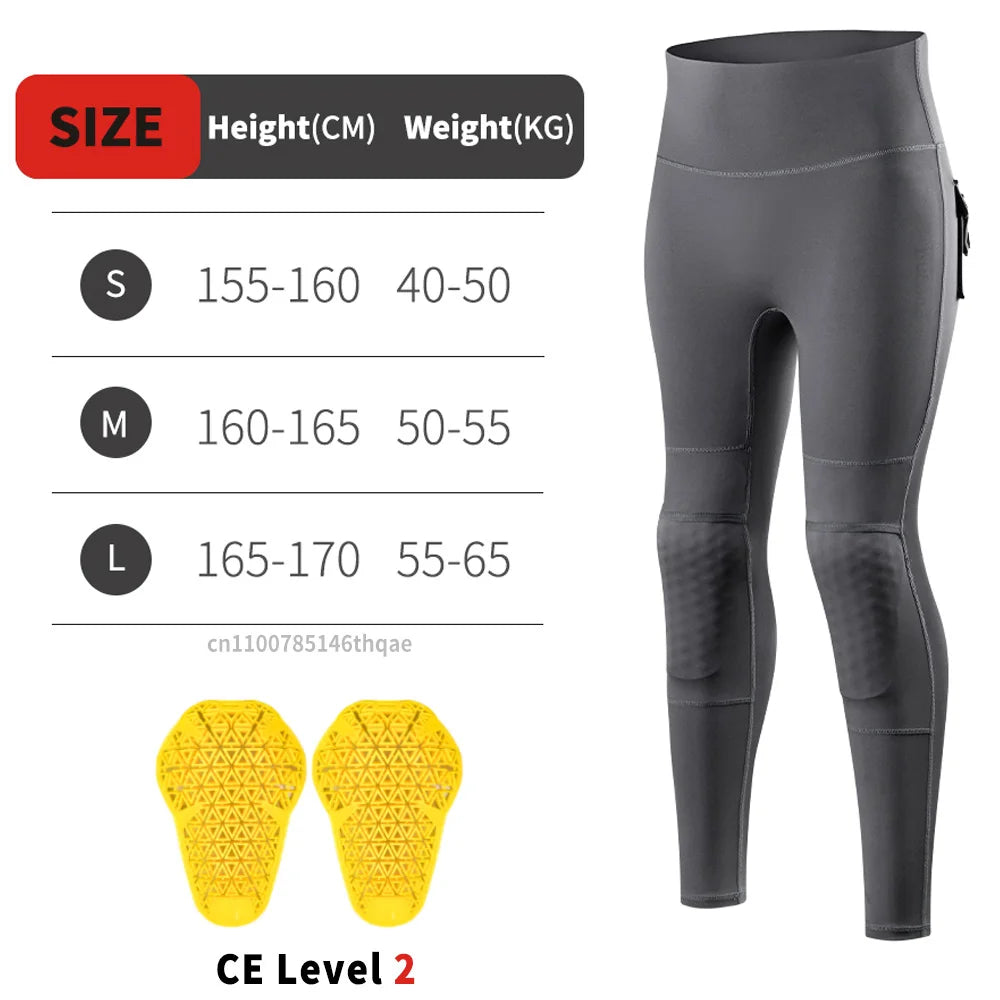 Women's High-Waist Motorcycle Riding Pants with Removable Knee Pads, Reflective Commuter & Fitness Trousers