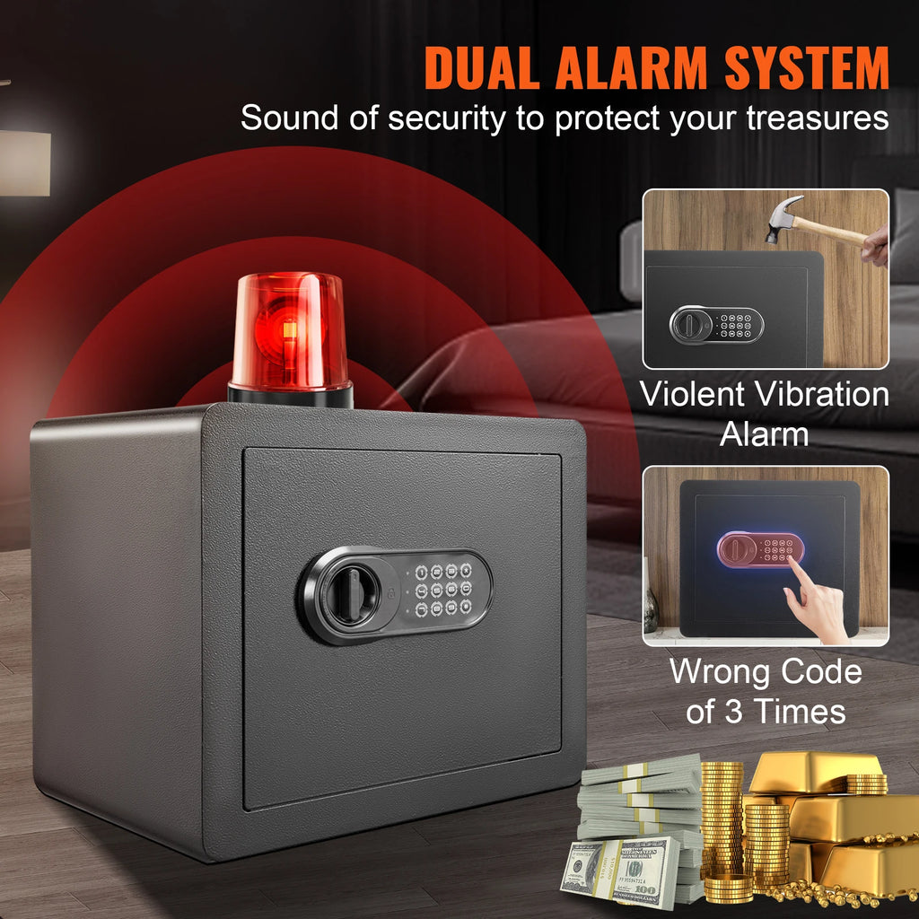 Electronic Digital Home Safe 1.2 cu ft (34 L) - Keypad Lock with Override Keys for Jewelry, Cash & Documents