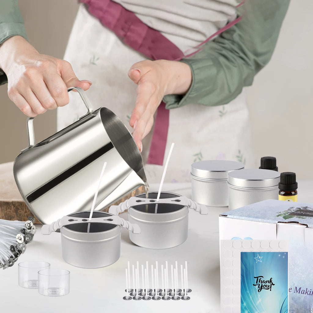 DIY Candle Making Kit with Soy Wax & Essential Oils – Aromatherapy Candle Supplies for Beginners, Gift Set