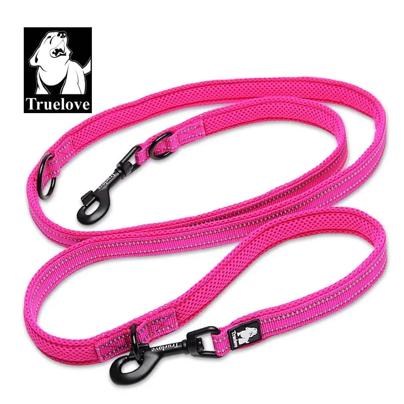 7-in-1 Adjustable Hands-Free Dog Leash - Reflective Multi-Function Double Lead for 2 Dogs (2.0 m / 6.6 ft, 2.5 m / 8.2 ft)