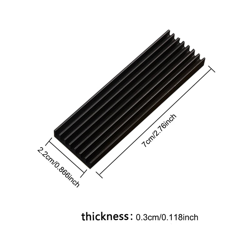 M.2 2280 NVMe SSD Heatsink Aluminum Radiator with Silicone Thermal Pad for PS5 & PC