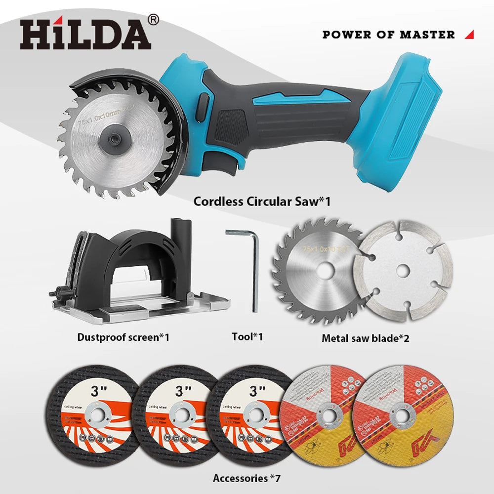 12V Mini Cordless Angle Grinder 76mm (3-inch) — Rechargeable Cutting, Grinding & Polishing Tool for DIY