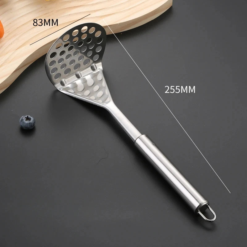 Stainless Steel Potato Masher and Vegetable Ricer Manual Handheld Food Crusher Durable Kitchen Gadget