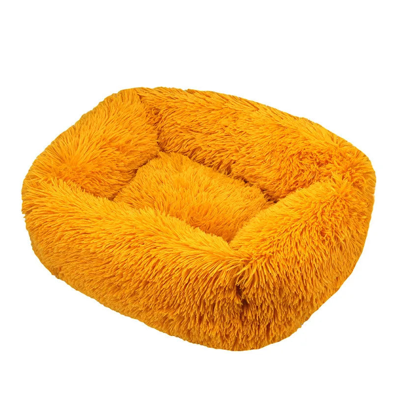 Luxury Plush Square Dog Bed Calming Washable Pet Mat for Small Medium Large Dogs (XS S M L)