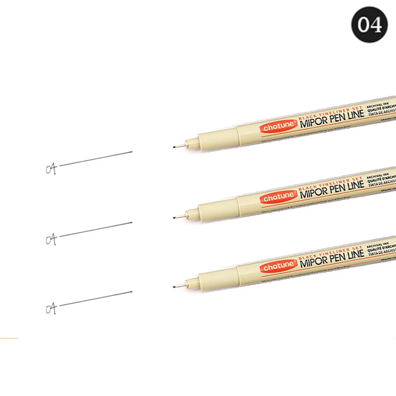 12-Pack Pigment Liner Ink Pens — Needle & Hook Tip Fineliners for Manga Drawing, Sketching & Illustration
