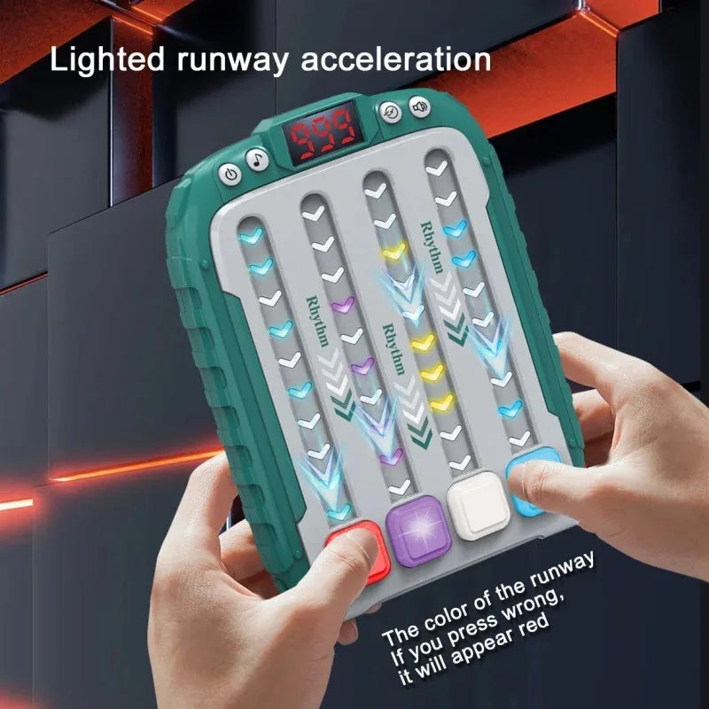 Electronic Rhythm Push Game Toy — Light-Up Montessori Travel Puzzle | Educational Sensory Game
