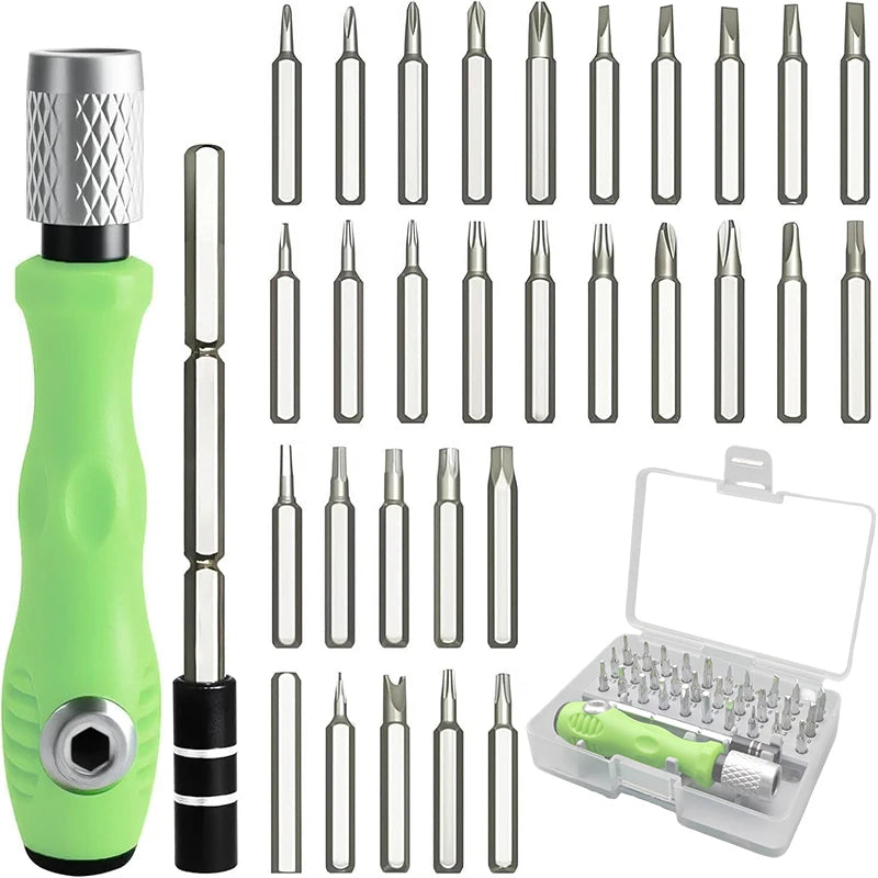 32-in-1 Precision Magnetic Screwdriver Set – CRV Steel Bits, T-Handle & Compact Case for Electronics, Jewelry & Home Repair