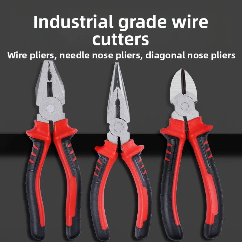 Multifunction Electrical Wire Pliers – Heavy-Duty Cr‑V Cutters & Strippers for Gripping, Twisting & Crimping | 3 Sizes (16.3–17 cm / 6.4–6.7 in)