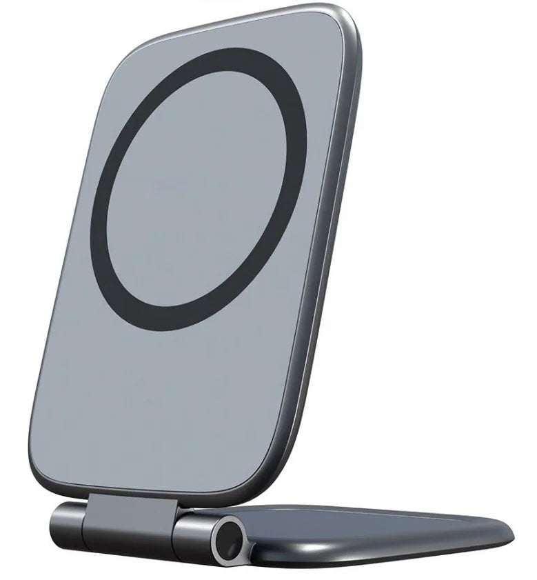 Foldable Magnetic Phone Stand with Strong Adhesive Mount for Car Dashboard and Desk, Compatible with Magnetic Cases