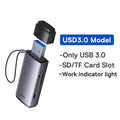 USB-C & USB 3.0 SD/MicroSD Card Reader - Dual SD/TF Slots, 104MB/s, Supports up to 2TB