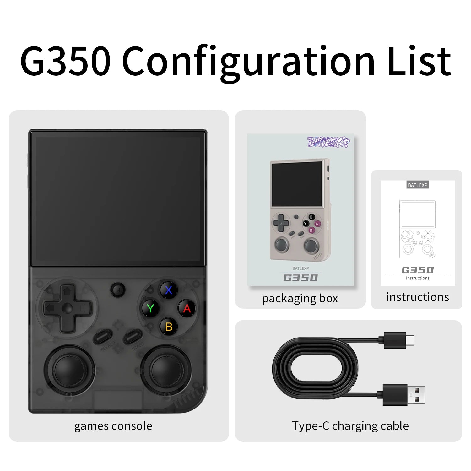 Retro Handheld Game Console 3.5-inch IPS 640x480 Linux 64-bit Quad-Core Portable Pocket Player 64GB 4000+ Games