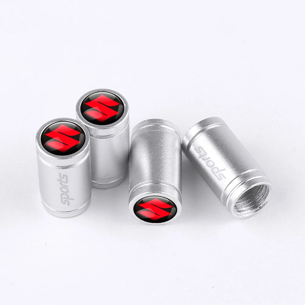 4-Pack Aluminum Tire Valve Stem Caps – Universal Metal Wheel Air Valve Covers