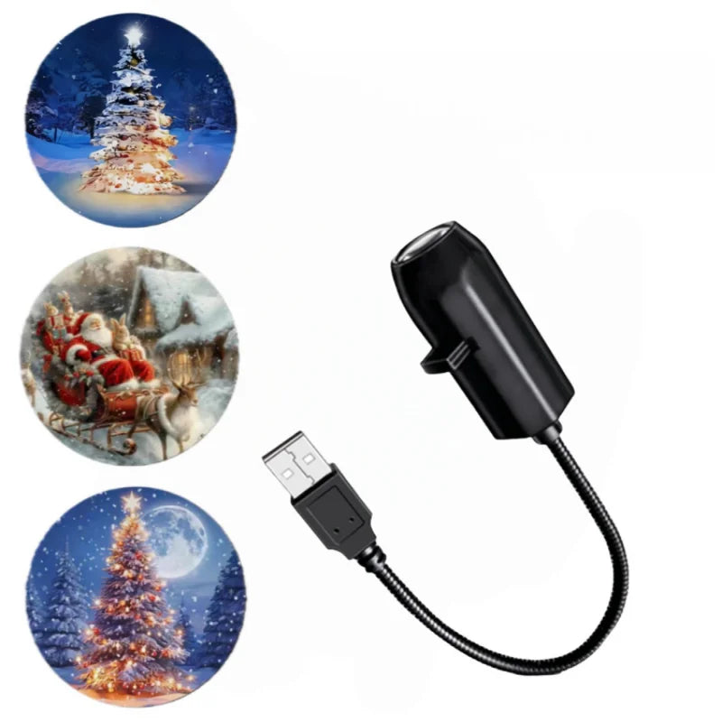 Christmas LED Projector Light 3/6/24 Projection Patterns Adjustable Santa & Tree Night Light Holiday Decor