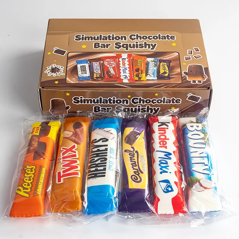 Chocolate Butter Stick Squishy Toy - Slow Rebound Soft Squeeze Stress Relief Sensory Toy - 1/4/8-Pack Party Favors
