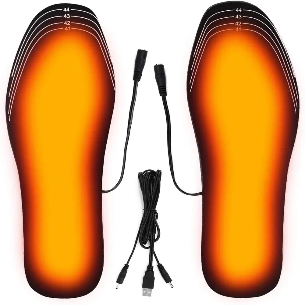 USB Heated Insoles for Shoes – Rechargeable Electric Shoe Warmers, Foot Heating Insoles for Winter Outdoor Sports (One Size)