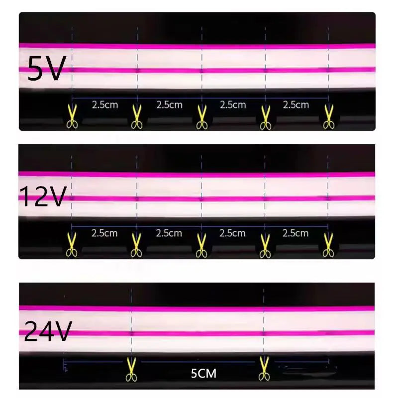 6mm LED Neon Flex Strip Waterproof Rope Light 5V/12V/24V for DIY Signs - Red Green Blue Yellow Pink White