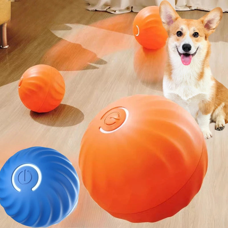 USB Rechargeable Jumping and Rotating Dog Ball - Interactive Chew Toy for Puppies