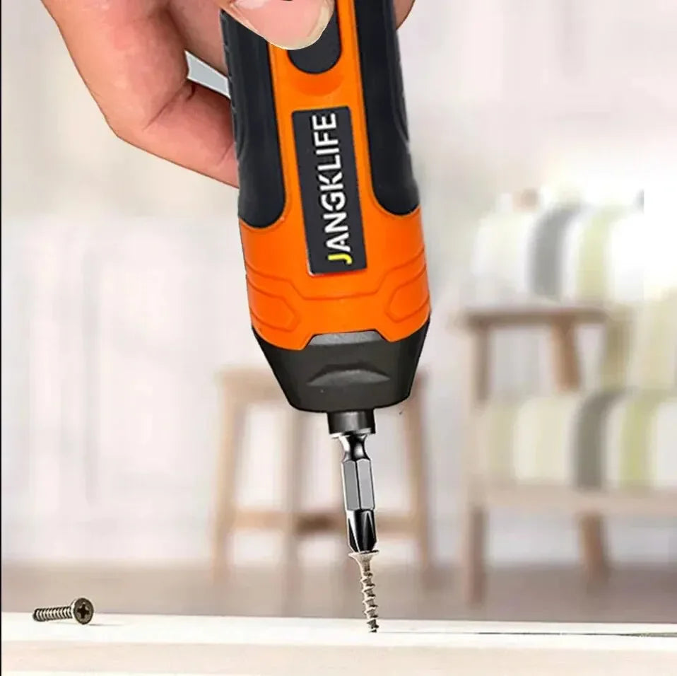 Cordless Electric Screwdriver 3.6V Rechargeable 1300mAh Mini Drill with 6.35mm (1/4") Chuck & Dual LED