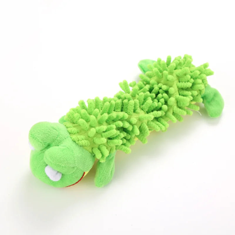 Small Breed Dog Plush Toy 10.2 in (26 cm) Animal Shape Squeaky Chew and Dental Cleaning Toy for Chihuahua Yorkie Bichon Puppies