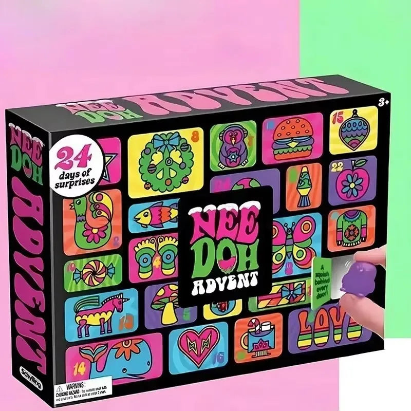 3D PVC Advent Calendar Fidget Toy Surprise Box - Holiday Countdown Stress Relief Toys for Adults