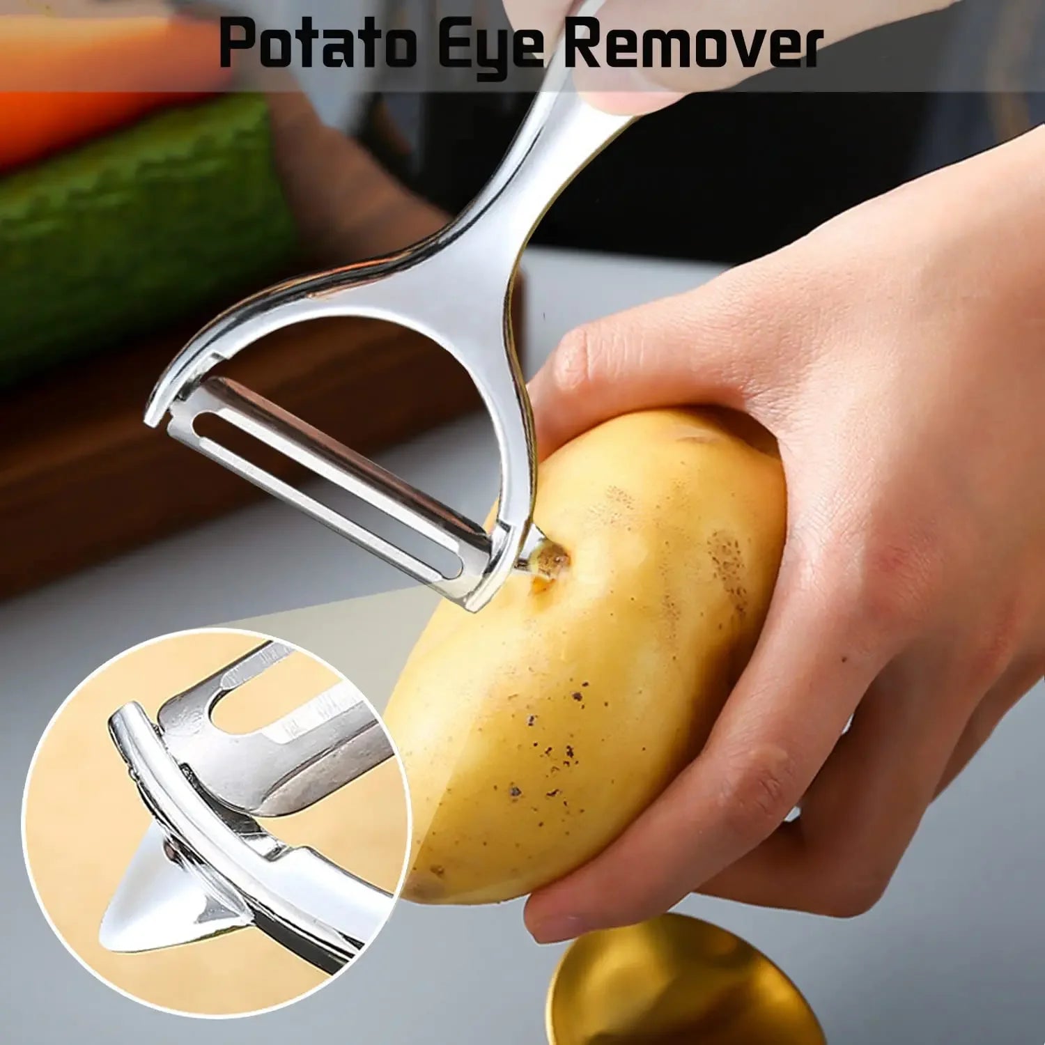Stainless Steel Vegetable Peeler Set – Multifunctional Y & I Potato, Carrot & Fruit Peeler with Ergonomic Handle