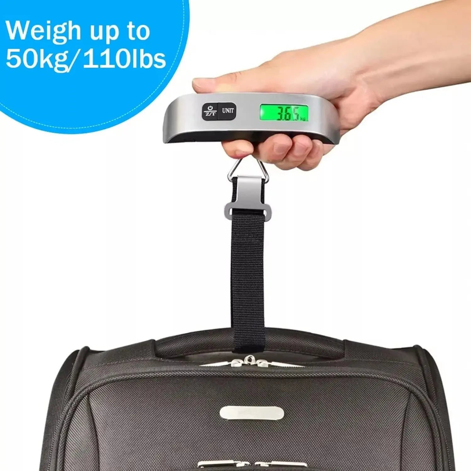 Digital Luggage Scale 110 lb / 50 kg Portable Handheld Hanging Baggage Scale with LCD