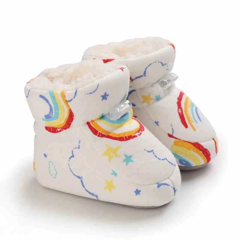 Winter Baby Boots Cartoon Soft-Sole Anti-Slip Warm Toddler Walking Booties for Boys & Girls