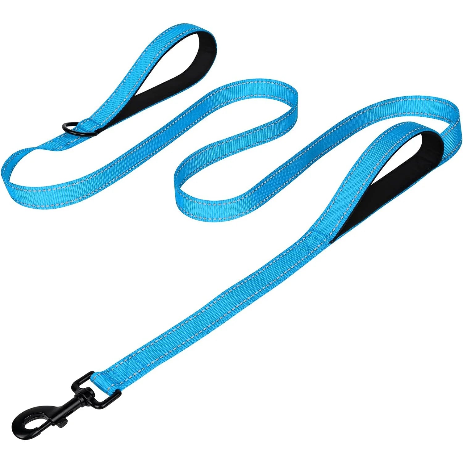 Heavy-Duty Double Handle Reflective Dog Leash for Large & Extra-Large Breeds
