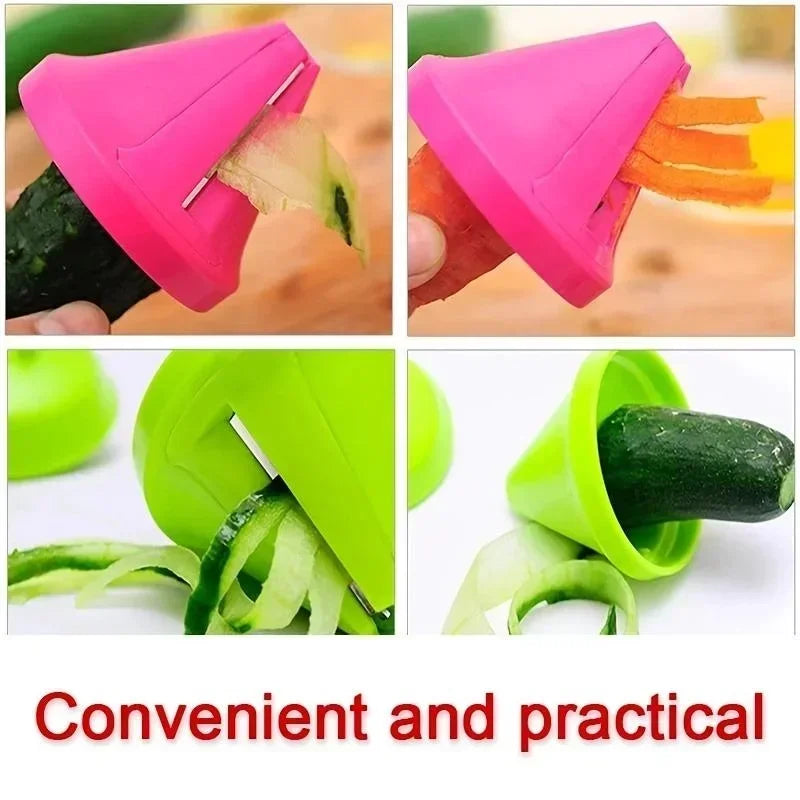 Handheld Spiralizer Vegetable Slicer - Compact Zucchini Noodle Maker & Grater (2.6 x 2.8 in / 6.5 x 7 cm)