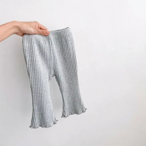 Baby Cotton Stretch Trousers – Slim Full-Length Elastic-Waist Pants, Solid Color Infant & Toddler 1-3 Years