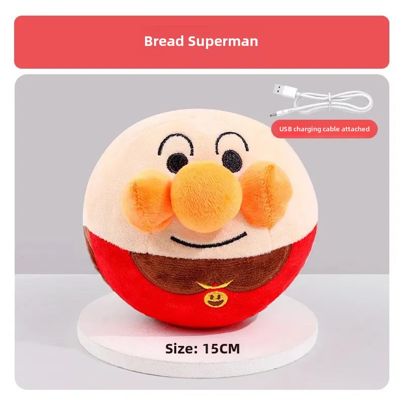 USB Rechargeable Interactive Plush Dog Toy - Electric Jumping Puzzle Ball with Music, Cartoon Clown Pig