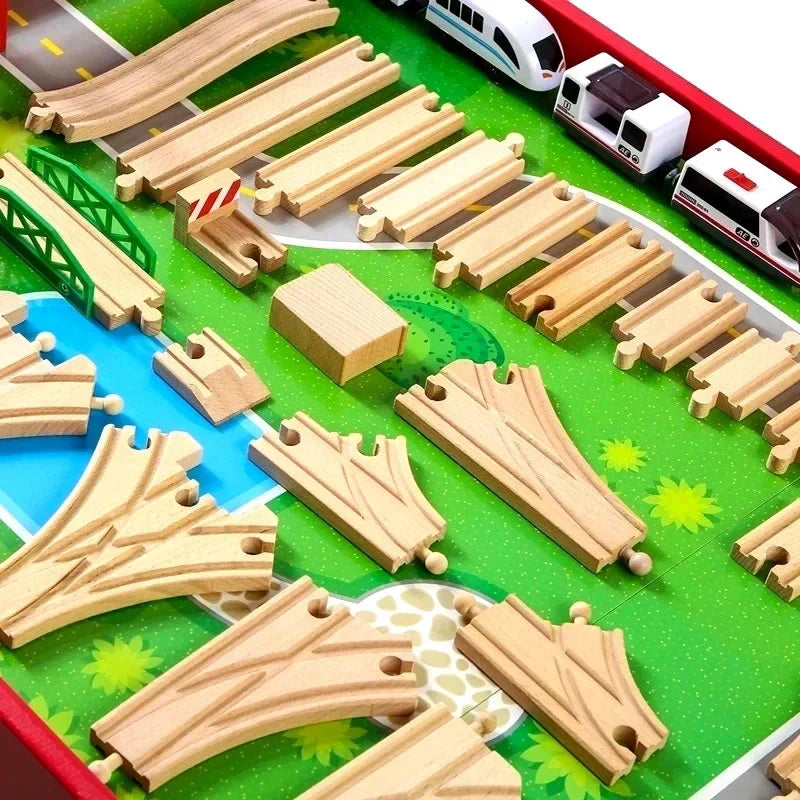 1-Piece Wooden Train Track Accessory – Compatible Railway Piece for Kids Wooden Train Sets, Educational Toy
