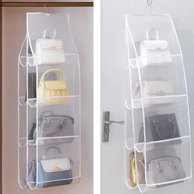 Hanging Bag Organizer 3/4-Layer Transparent Dust-Proof Storage, 36 x 110 cm (14.2 x 43.3 in) - 1-Pack