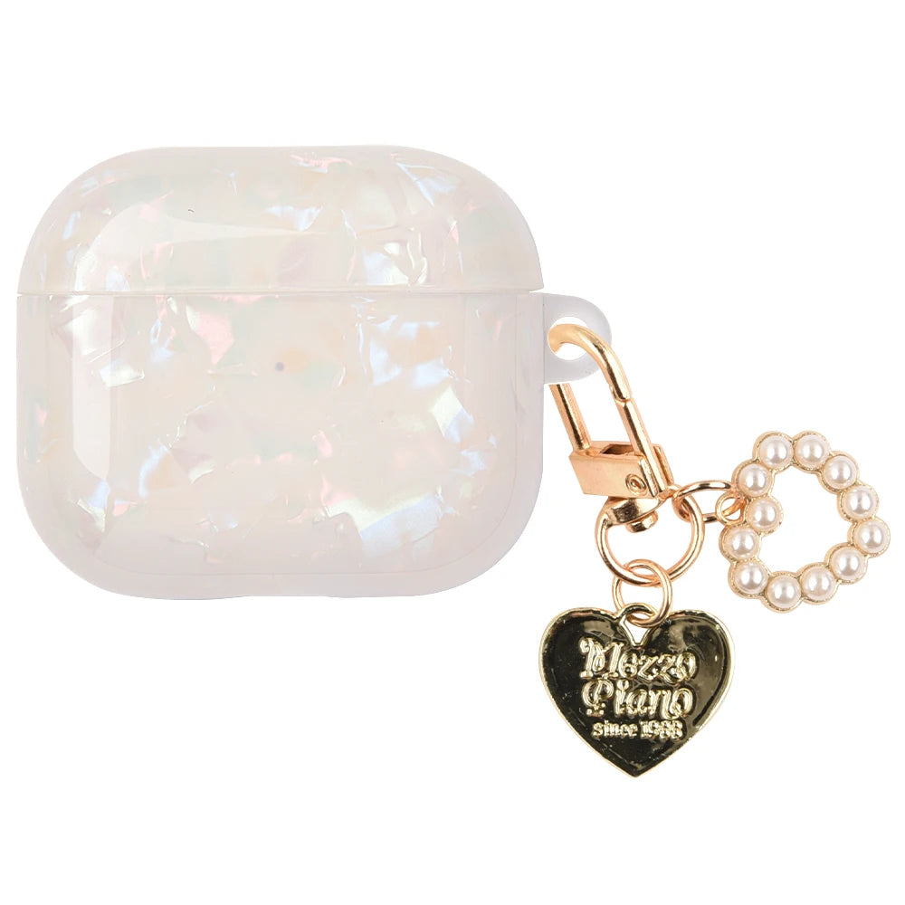 Leopard Pearl Keychain Silicone Case for AirPods Pro & AirPods - Shockproof TPU Soft Cover (USB-C Compatible)