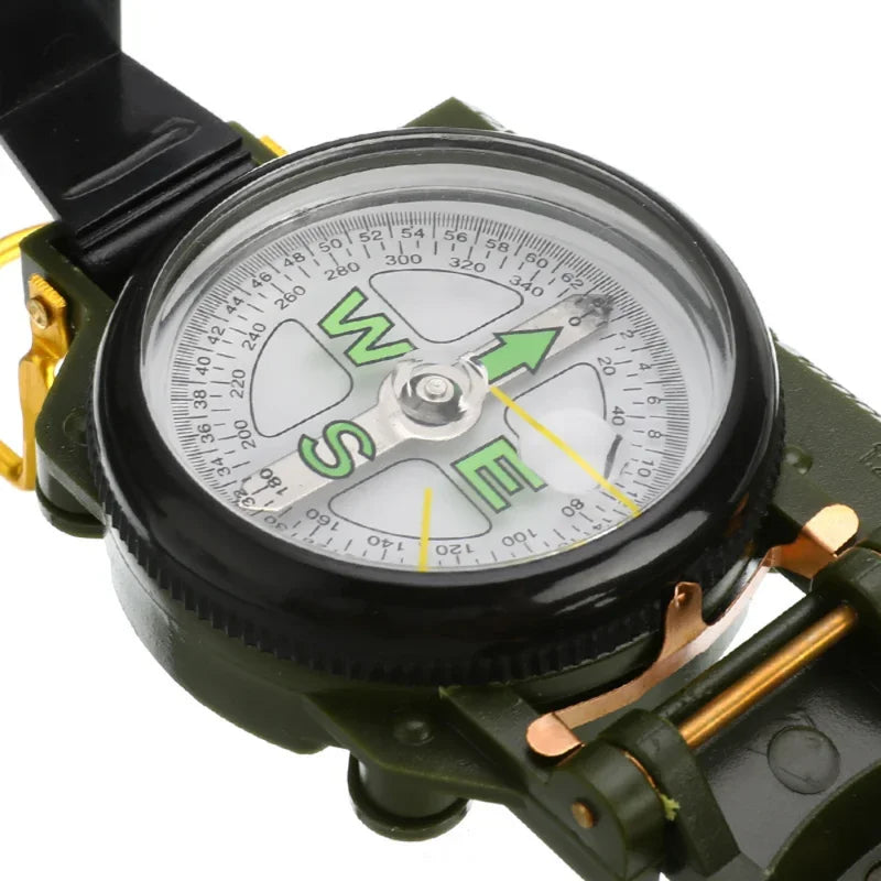 Waterproof High-Precision Tactical Sighting Compass for Hiking & Mountaineering - Metal Lensatic Navigation