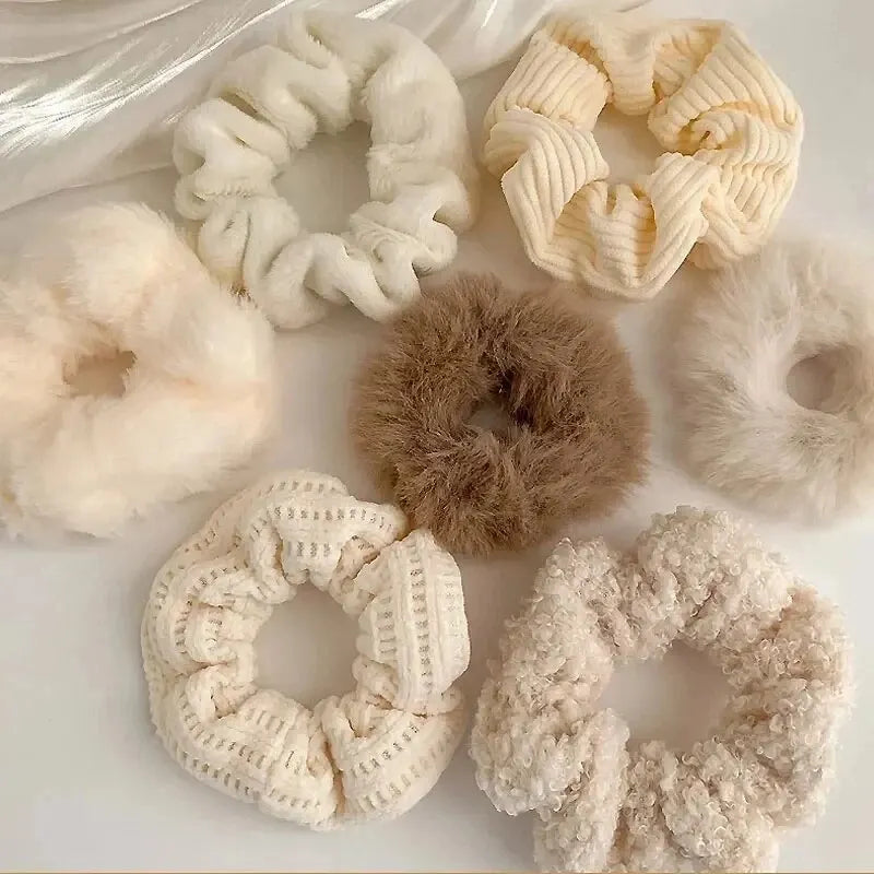 Plush Cotton-Blend Scrunchies Set 7 or 21 Pack - Elastic Hair Ties & Ponytail Holders for Women & Girls