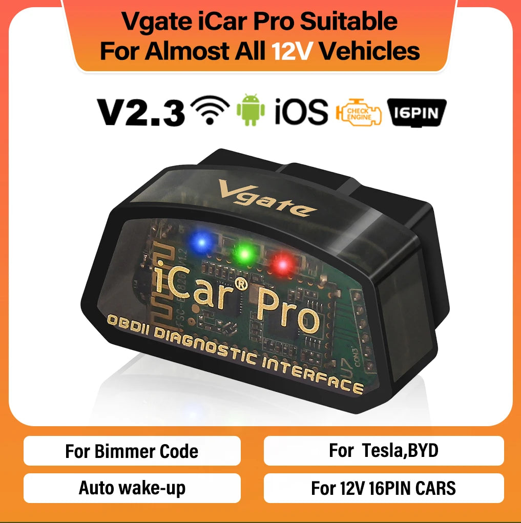 ELM327 OBD2 WiFi + Bluetooth 4.0 Car Diagnostic Scanner - OBD-II Code Reader for iOS & Android