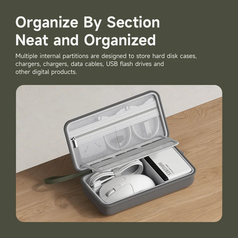 Portable Electronic Travel Organizer Bag for Cables, Chargers, Power Bank, SD Cards and Mouse