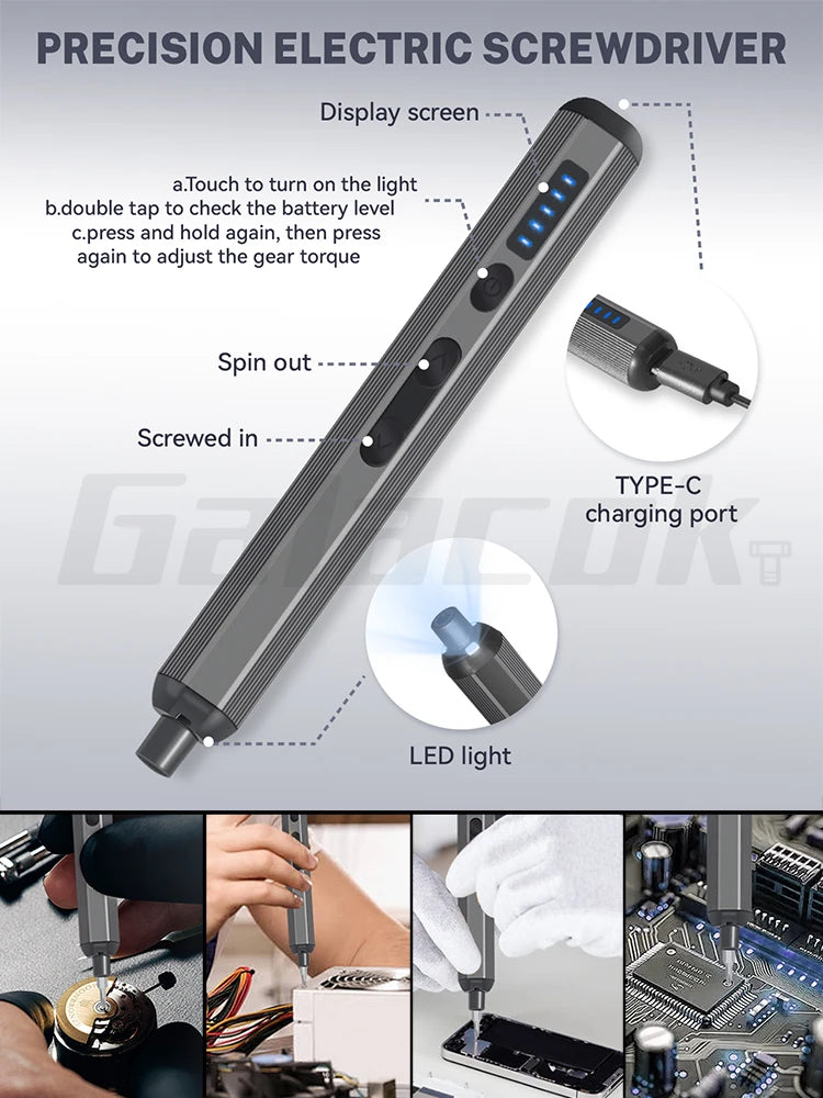 68-in-1 Precision Electric Screwdriver Set – 5 Torque Levels, LED Fill Light, Mobile Phone & iPad Repair Kit