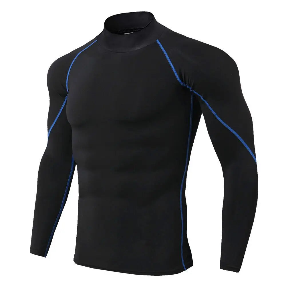 Men's Compression Long Sleeve Quick-Dry Gym Shirt for Running and Fitness Rashguard