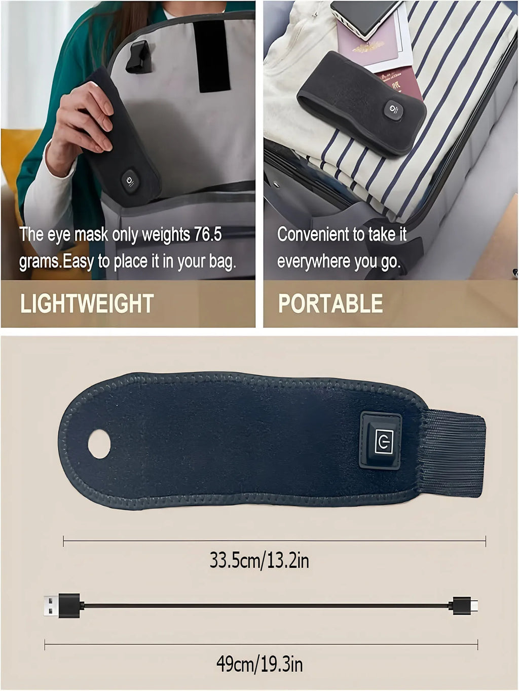 USB Electric Heated Wrist Brace – Adjustable Breathable Black Strap, Sports Wrist Support & Joint Pain Relief