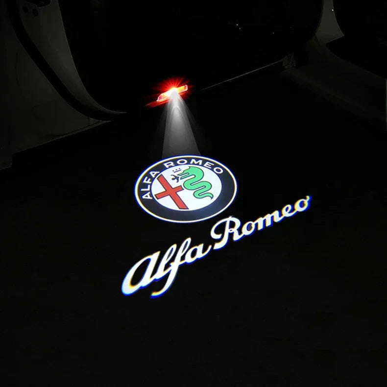 2-Pack LED Car Door Logo Projector Lights Fits Giulia Giulietta Mito Stelvio Brera 147 156 159