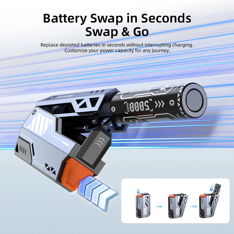 Detachable 30000mAh Power Bank — 22.5W PD Wireless Fast Charger USB-C with 21700 Replaceable Batteries