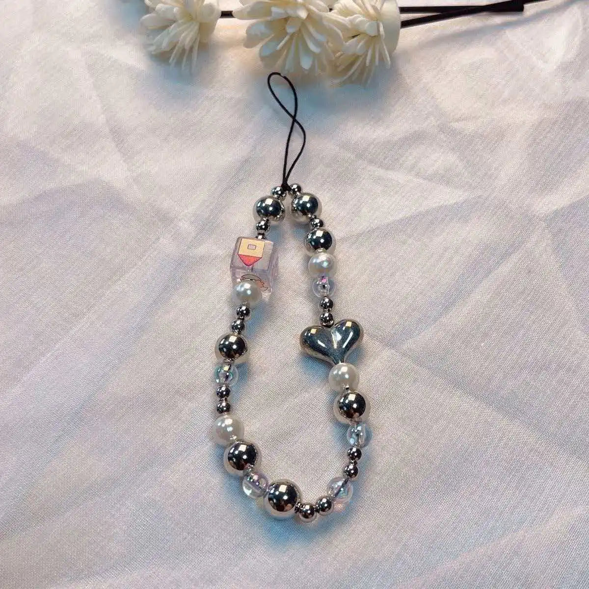 Colorful Macaron Bead Phone Lanyard Wrist Strap - Anti-Lost Short Handheld Mobile Chain for Women