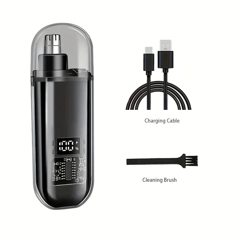 Nose & Ear Hair Trimmer for Men - USB-C Rechargeable Portable Fast-Charge Grooming Kit