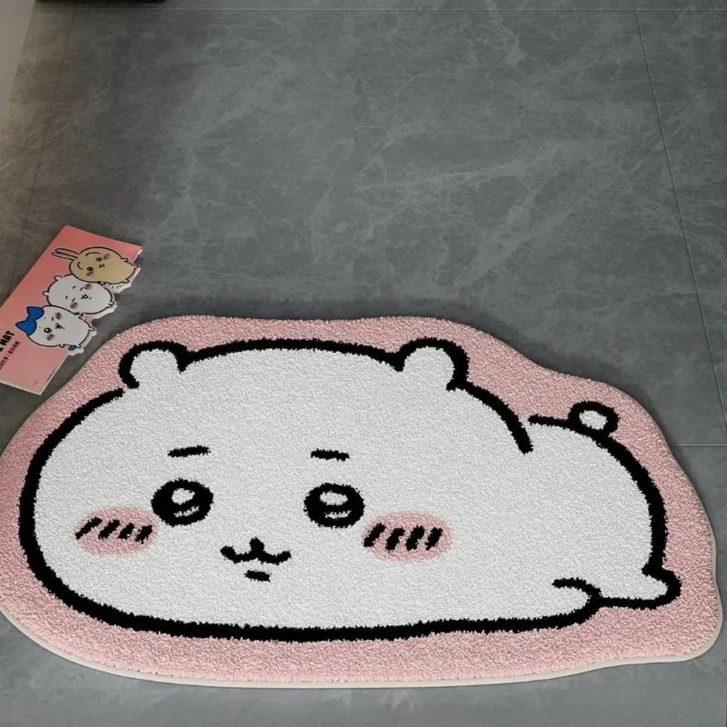 Hachiware Usagi Plush Rug - Soft Non-Slip Anime Floor Mat for Bathroom, Living Room & Car