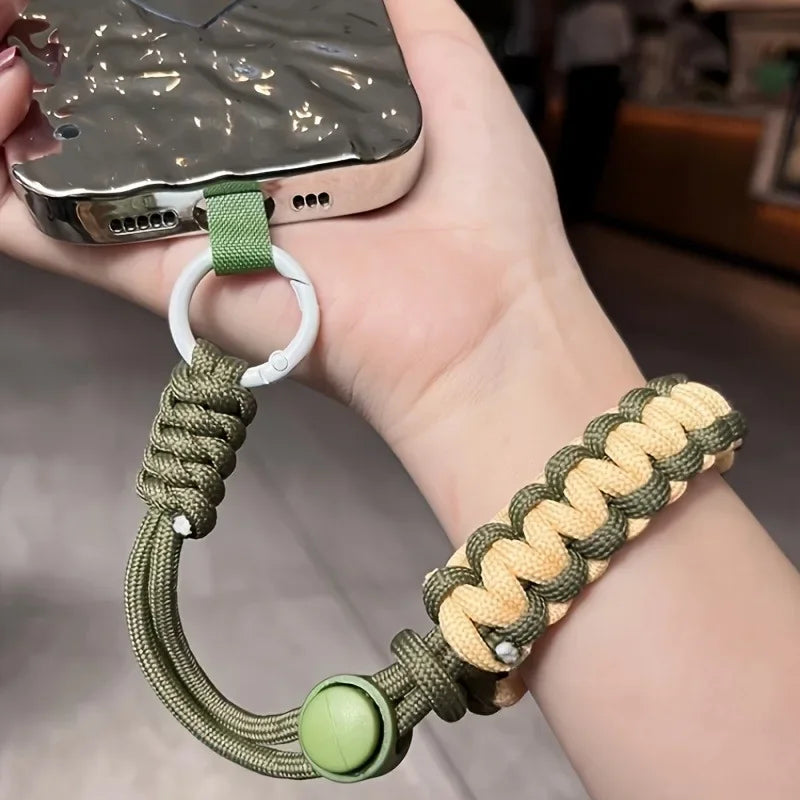 Adjustable Braided Phone Lanyard Wrist Strap Anti-Loss Twist Rope Pendant
